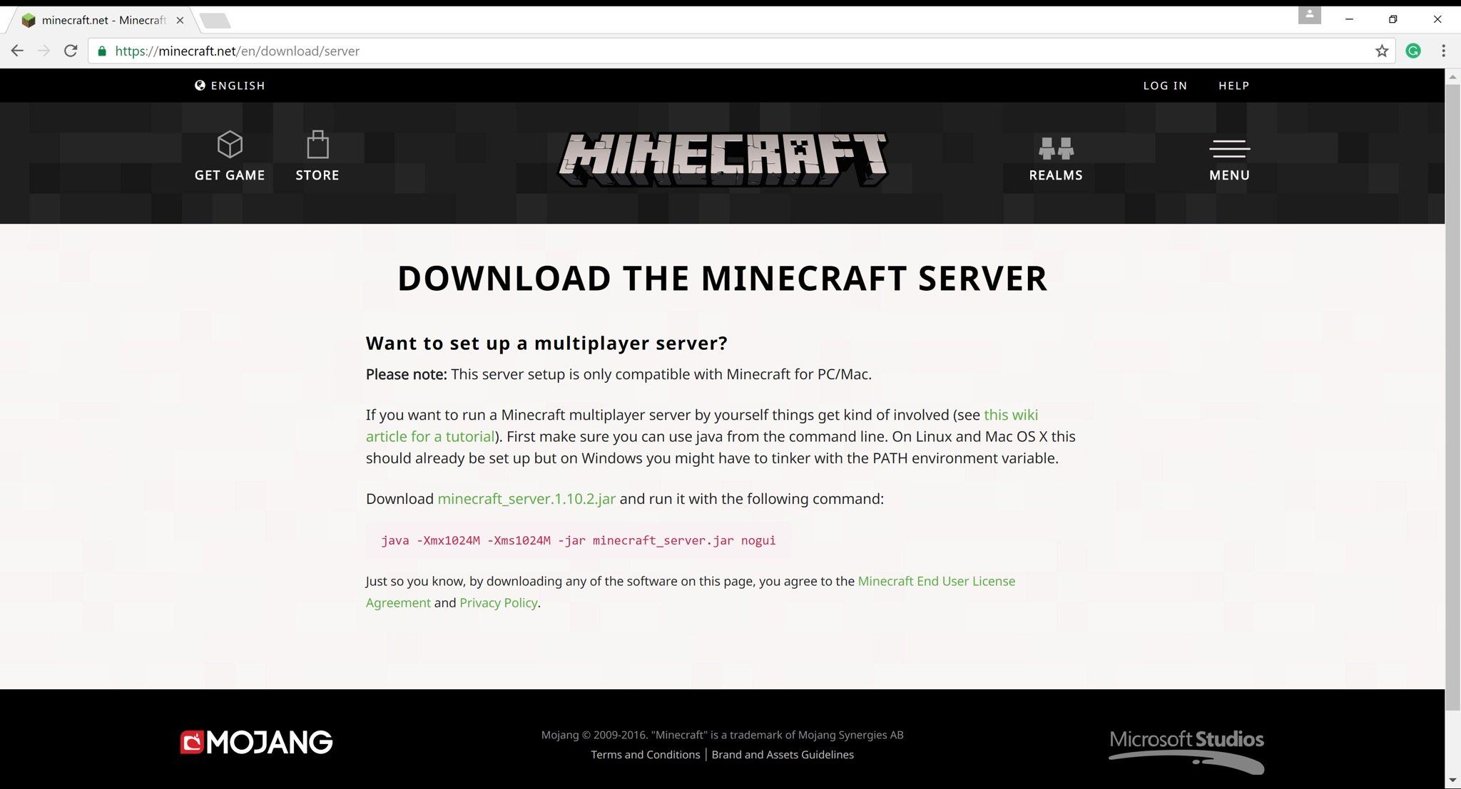 minecraft server download for mac